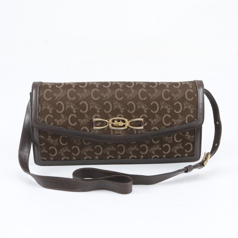 Celine Sulky C Carriage Hardware Leather 2-Way Shoulder Bag Clutch Handbag fo...